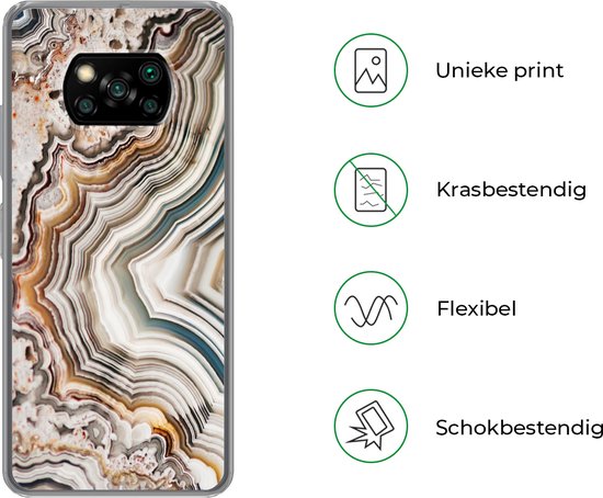 Xiaomi Poco X3 Pro - Natuursteen - Gros plan - Motifs - Coque de téléphone en Siliconen