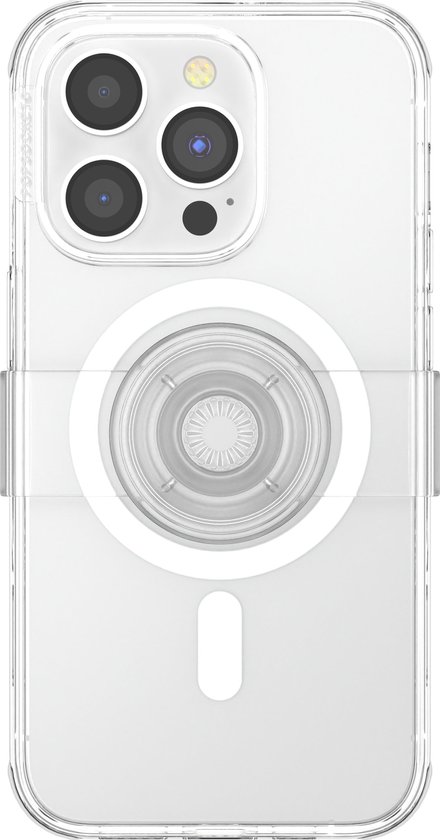 PopSockets: PopCase PlantCore voor MagSafe - Plantaardige Hoesje voor iPhone 15 Plus met een MagSafe-compatibele PopGrip - Telefoonstandaard en Grip met Verwisselbare Top - Aura
