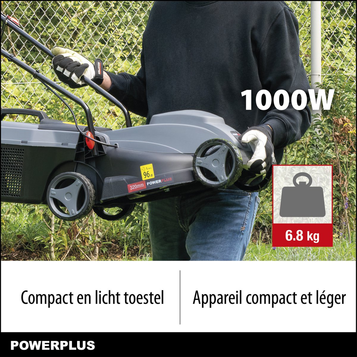 Bedienen propeller partij Powerplus POWEG63703 Elektrische grasmaaier - Grasmachine voor kleine tuin  - 1000 W -... | bol.com