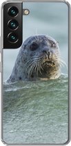 Geschikt voor Samsung Galaxy S22 hoesje - Noordzee - Zeehond - Water - Siliconen Telefoonhoesje