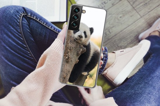 Convient pour la coque Samsung Galaxy S22 - Panda - Arbre - Lumière - Coque de téléphone en Siliconen