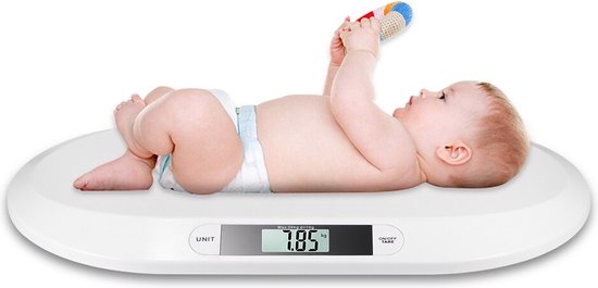Baby Weegschaal - Digitaal - Multifunctioneel - Babyweegschaal - Inclusief batterijen – Personenweegschaal - Dierenweegschaal - Wit