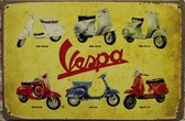 Wandbord - Vespa Scooter 6 stuks - Metalen wandbord - Mancave - Mancave decoratie - Retro - Metalen borden - Metal sign - Bar decoratie - Tekst bord - Wandborden – Bar - Wand Decoratie - Metalen bo