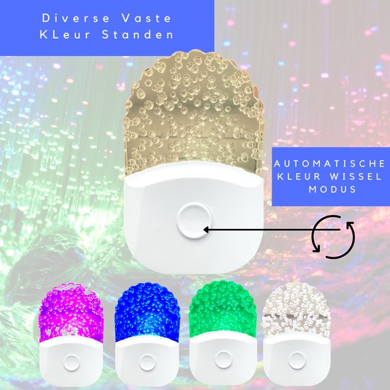 Nachtlampje Stopcontact - Led Lamp Kleur - 2 Stuks - Kerstcadeau - Nachtlampje Kinderen - LED Nachtlampje - Stekkerlamp - Nachtlampje Baby - Nachtlampje Volwassenen - Dag en Nacht Sensor - Fienosa - GAAT AAN BIJ SCHEMER EN UIT BIJ VOLDOENDE DAGLICHT — afbeelding 5
