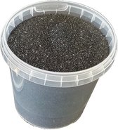 Fijne zwarte glitters - 400 gram in emmer - Maat: 1/64 | 0,6 mm | 15 Hex