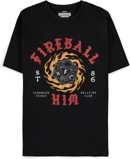 Stranger Things - Fireball Him Heren T-shirt - 2XL - Zwart