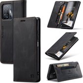 Luxe Flip Case met RFID Bescherming Kaarthouder en Magneetsluiting voor Xiaomi Mi 11T / 11T Pro _ Zwart