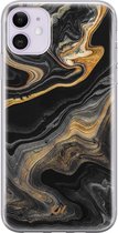Hoesje geschikt voor Apple iPhone 11 - Marble Golden Black - Marmer - Goud - Apple Soft Case Telefoonhoesje - TPU Back Cover - Casevibes