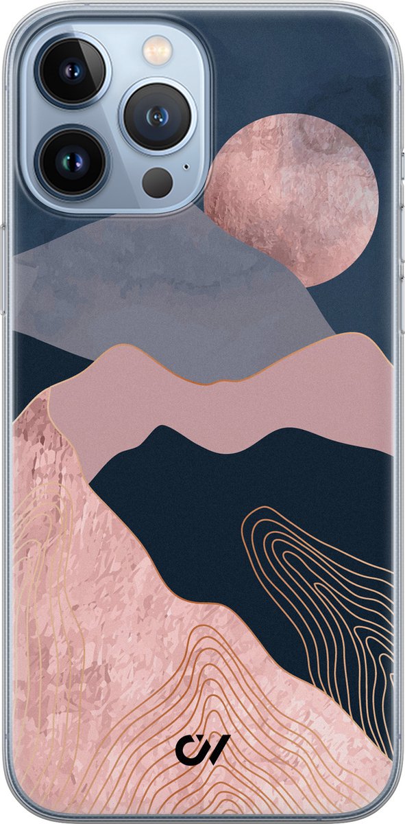 Hoesje geschikt voor Apple iPhone 13 Pro Max - Landscape Rosegold - - Roze - Apple - Casevibes