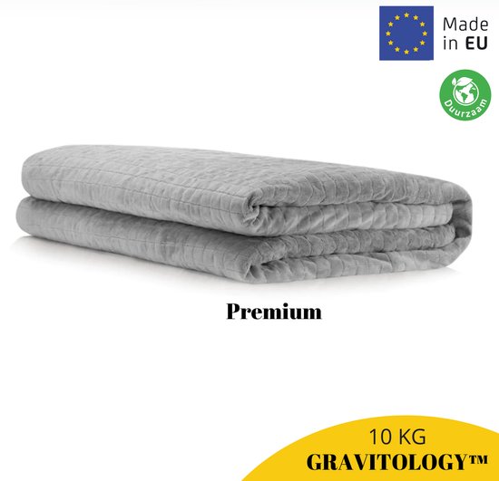 Premium Gravitology™ – Verzwaringsdeken 10KG – 7-laags – Duurzaam – gepatenteerd – Antraciet – 150 x 220 CM