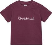 T-Shirt Charmeur Bordeaux/Wit 18-24 mnd