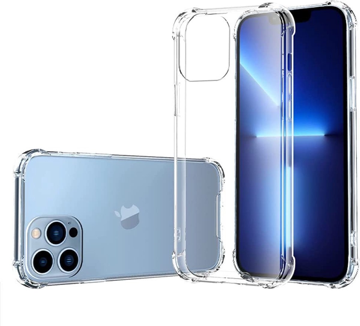 Iphone 14 Pro hoesje - transparant - opstaande hoeken