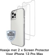 Skech 360 Pack Crystal Case Hoesje + 2 x Skech Screen Protector voor Apple iPhone 13 Pro Max (Let Op: Max Variant / Maat)