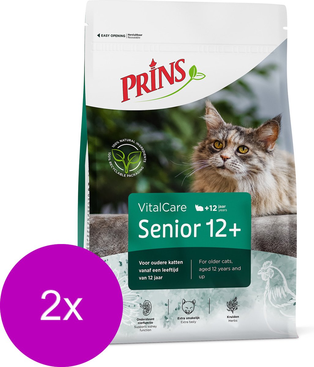 Prins Prins Vitalcare Cat Senior 12plus - Kattenvoer - 2 x 1.5 kg