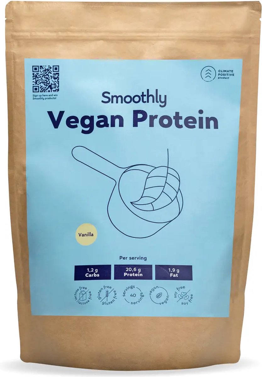 Smoothly Vegan Protein Vanille - De lekkerste manier om spieren op te bouwen! Vegan Protein is een plantaardige eiwitbron met 9 essentiële aminozuren.