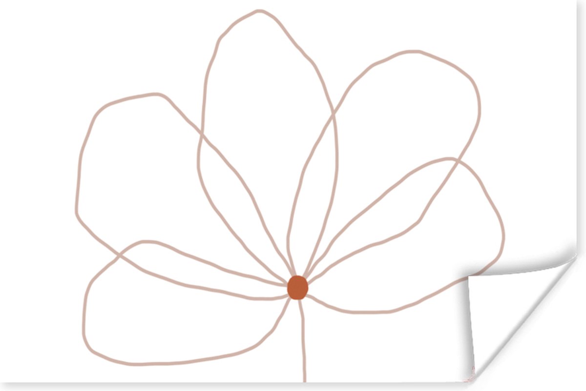 Poster Bloem - Line art - Natuur - 60x40 cm