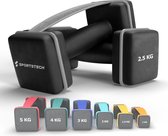 Sportstech Lot de 2 haltères avec boucle - Poids : 1, 1,5, 2, 2,5, 3, 4, et 5 kg - avec 1 an d'App STL Incluse - Paire d'haltères pour femmes