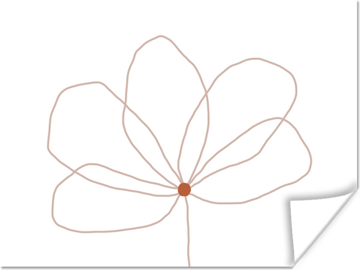 Poster Bloem - Line art - Natuur - 120x90 cm