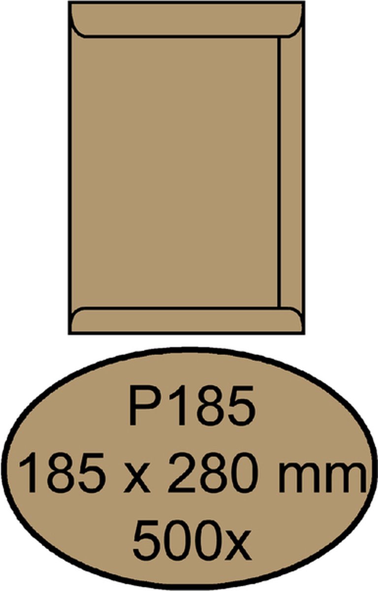 Envelop quantore akte p185 185x280 90g bruinkraft