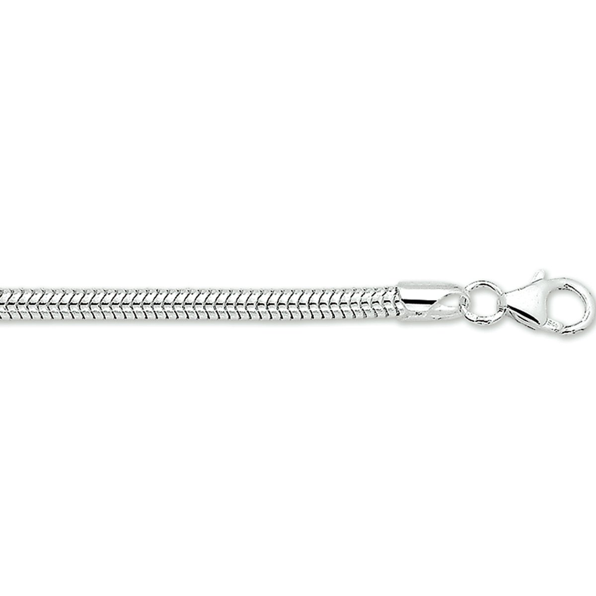 Zilveren Collier slang rond 3 1002383 45 cm