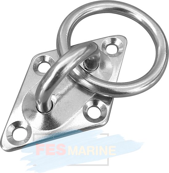 Anneau d'amarrage FES Marine - anneau d'échafaudage en acier inoxydable 80x49x8mm