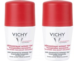 Vichy Deodorant Overmatige Transpiratie Stress Resist Roller 72u - Voordeelbundel 2x 50ml