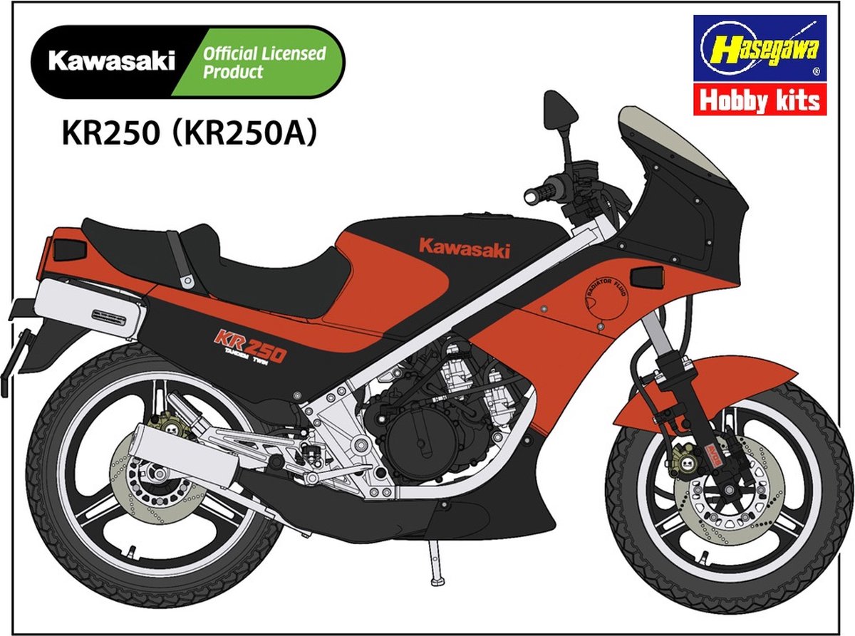 Hasegawa Modelbouwpakket Auto - 21740 Kawasaki KR250 (KR250A) Motor Plastic - 1:12 - Modelbouw