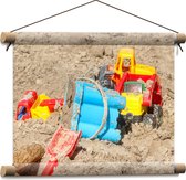 WallClassics - Poster Textile - Jouets dans le Bac à Sable - 40x30 cm Photo sur Textile