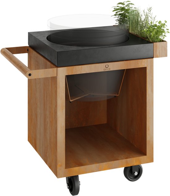OFYR Kamado Table 65 PRO BBQ tafel - Corten - Concrete - BGE van OFYR — afbeelding 4