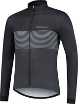 Rogelli Boost Cycling Jersey Manches Longues - Maillot Cyclisme Homme - Zwart/ Wit - Taille XL