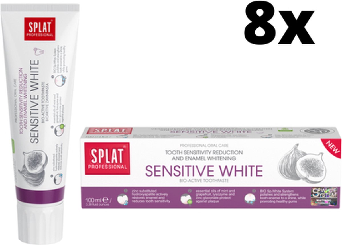 Splat Professional Sensitive White Tandpasta - 8 x 100 ml - Voordeelverpakking