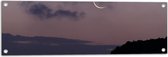 WallClassics - Poster de Jardin - Lune Étroite Avec Nuages et Montagnes - 90x30 cm Photo sur Poster de Jardin (décoration murale pour l'extérieur et l'intérieur)