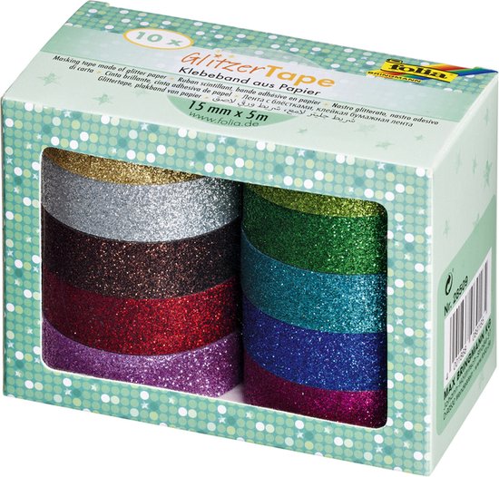 IDENA Folia 57801 Set 5 Tubi Glitter – 14g Ciascuno: Oro, Argento E Bianco Per Decorazioni Fai Da Te