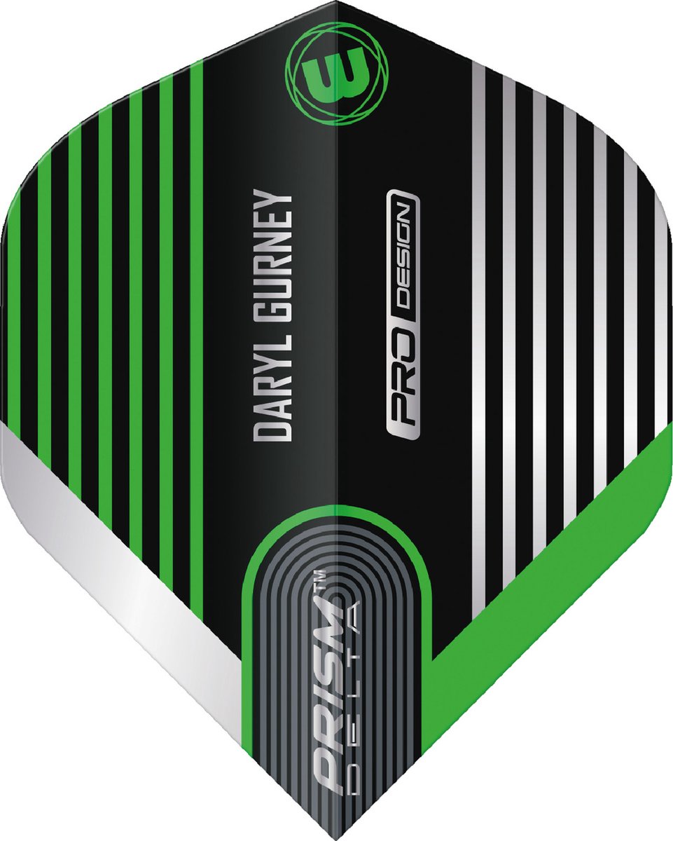 WINMAU - Prism Delta Daryl Gurney Zwart en groen Dartvluchten - 1 set per pakket (3 vluchten in totaal)