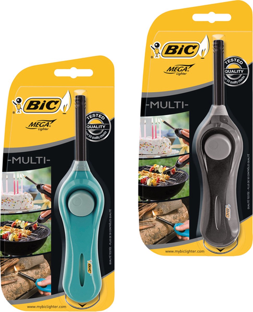 Aansteker bic megalighter u140 multi assorti | 10 stuks