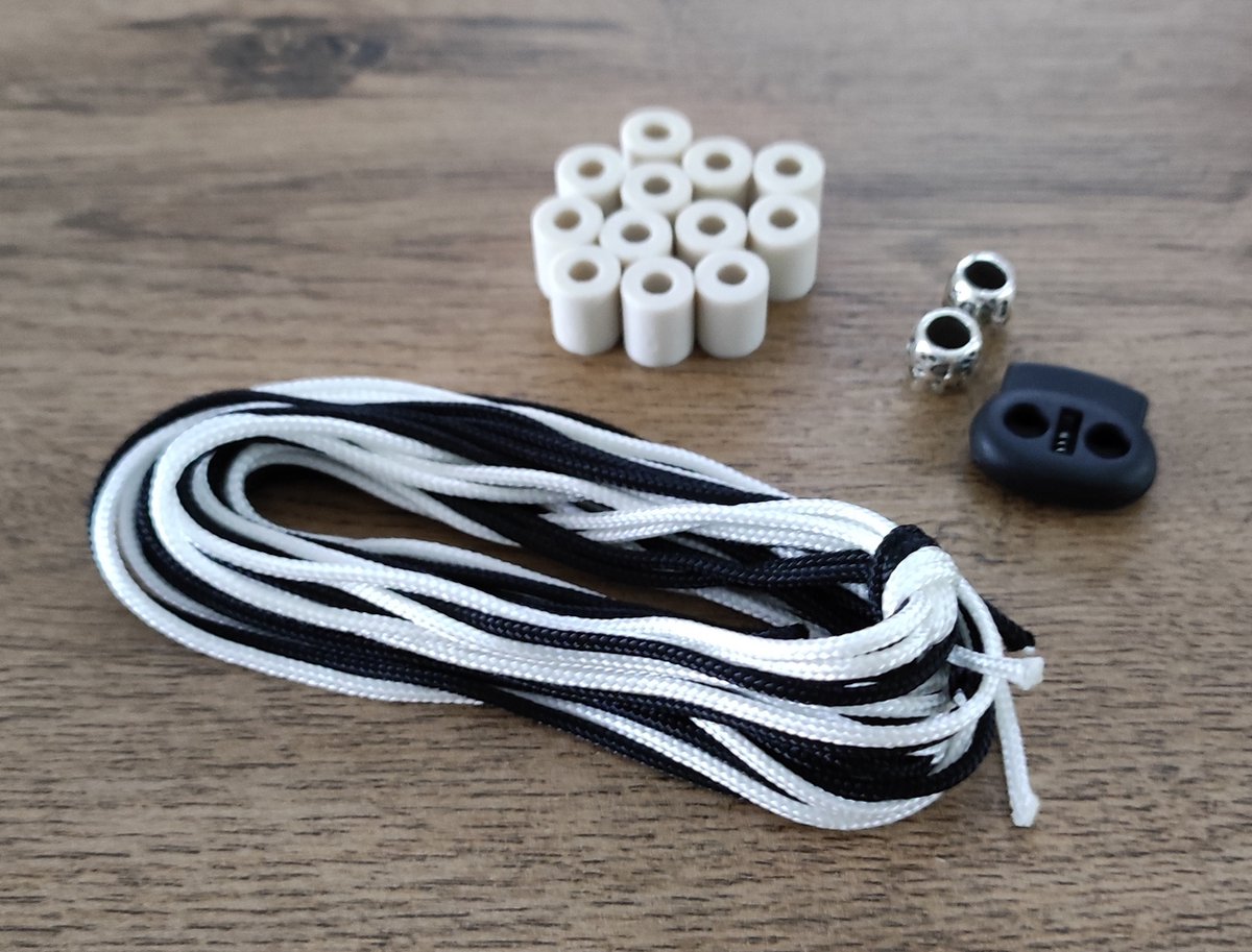 DIY Pakket / Doe Het Zelf / Anti-Tekenband EM kralen Zwart/Wit maat 20-25
