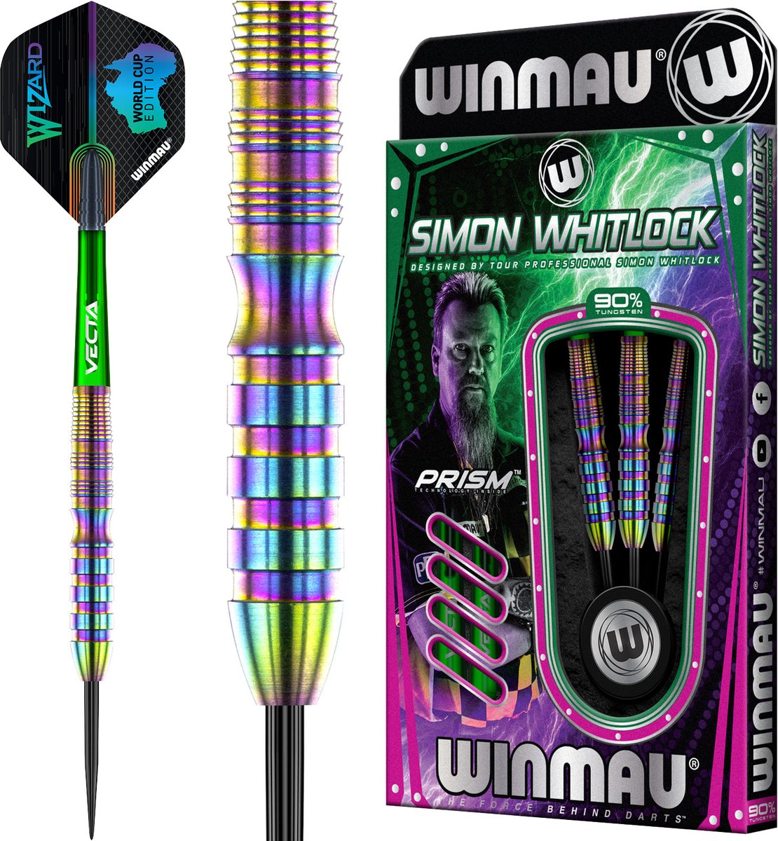 WINMAU - Simon Whitlock Urban World Cup Edition: Steeltip Tungsten Dartpijlen Professioneel - 24g - Winmau