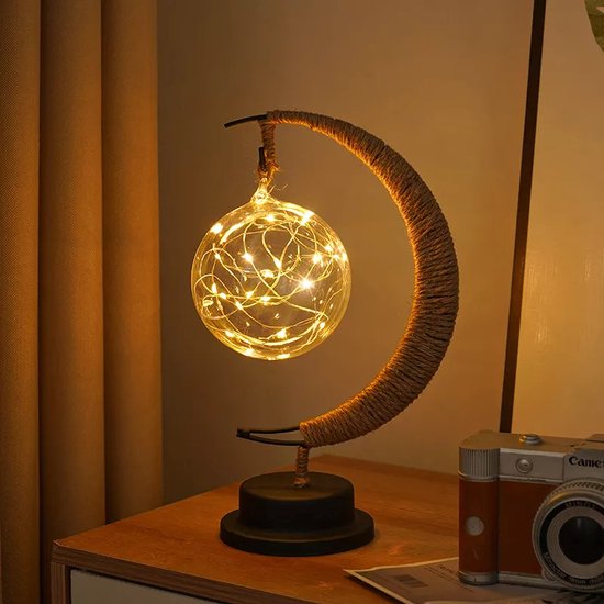 Luchtsnel® Maanlamp - Sfeerlicht - Decoratie - Warm - Verlichting - Nachtlampje - Tafellamp