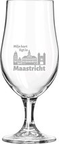 Gegraveerde bierglas op voet 49cl Maastricht