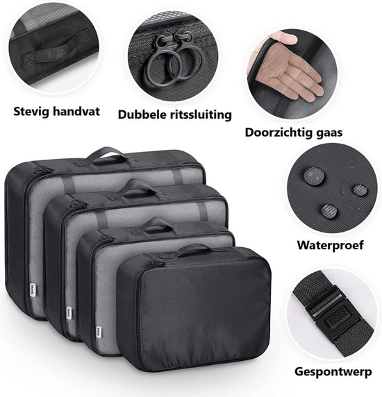 Packing Cubes Set 7delig Kleding organizer set voor koffer en