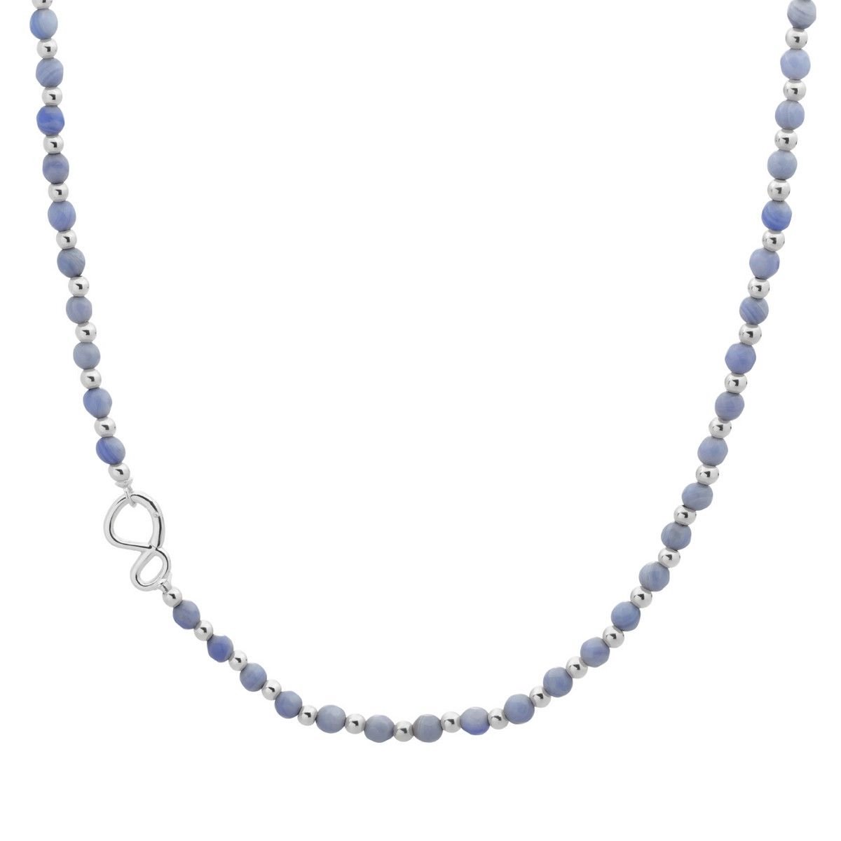 Sparkling Jewels Link Ketting - Zilver - Blue Aventurine | 42 cm NLK03S-G37-042
