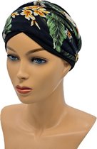 Johnson Headwear - Chemo Muts Dames - Zwart/ bloemen - Chemo Muts - Chemo Cap - Muts - Cap - Hoofddeksel