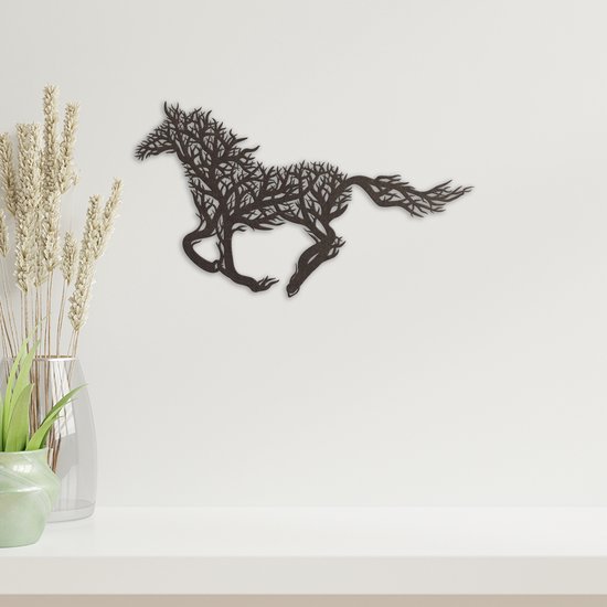 décoration murale en bois cheval