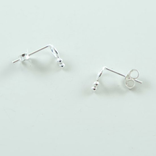 House of Jewels Open Rondjes Oorbellen Met 3 Stipjes 925 Zilver bol