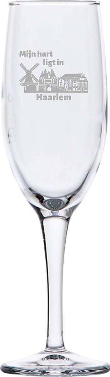 Gegraveerde Champagneglas 16,5cl Haarlem