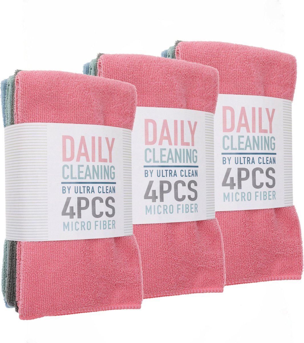 Goedkoopste Excellent Houseware Microvezel schoonmaakdoekjes - 12x - gekleurd - 41 x 48 cm