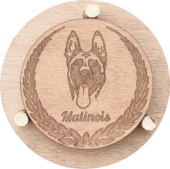 Art-Dog Dog Cup Coaster - Pootvormige houten onderzetter voor