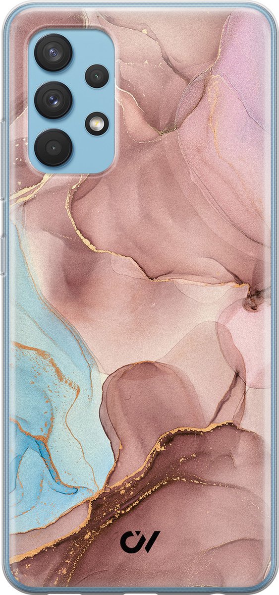 Hoesje geschikt voor Samsung Galaxy A32 4G - Marble Clouds - - Roze - - Casevibes