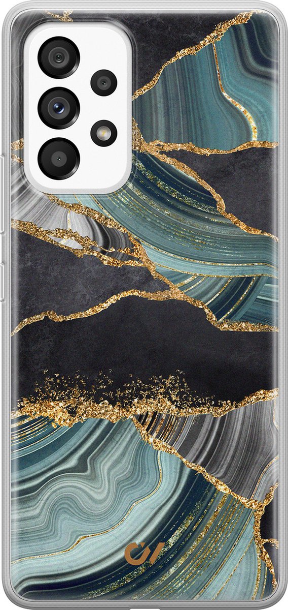 Hoesje geschikt voor Samsung Galaxy A53 hoesje - Marble Jade Stone - - Multi - - Casevibes
