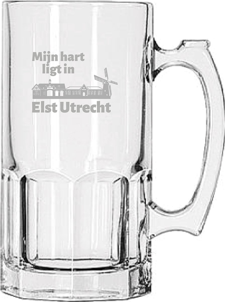 Gegraveerde Bierpul 1ltr Elst Utrecht